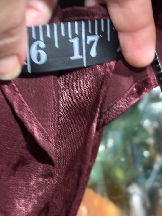 Audrey parks maroon satin wrap midi dress small women purple - Picture 9 of 12